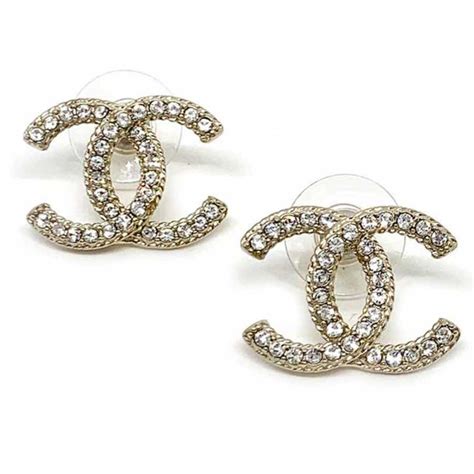 chanel boucle d'oreille strass